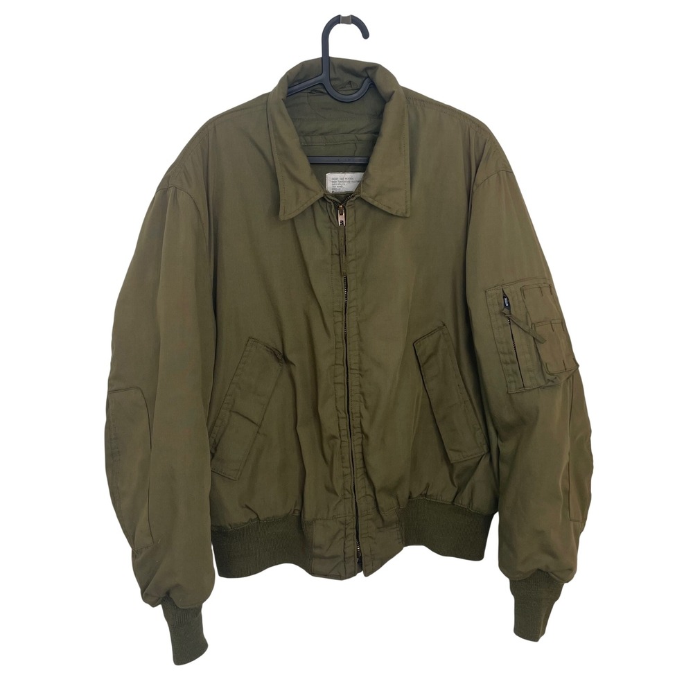 Vintage Avirex US Military Cold Weather Aramid Tanker Jacket Green Large